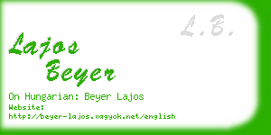 lajos beyer business card